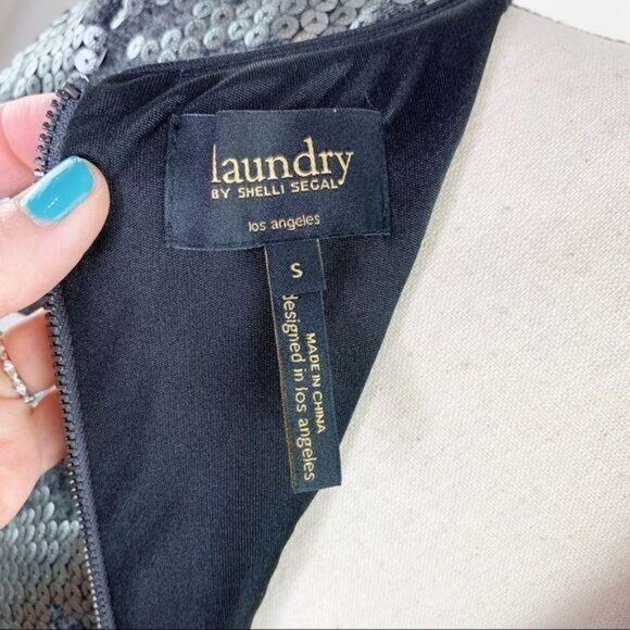 Laundry by Shelli Segal‎ Sequined Camo Gray Sheath Formal Cocktail Dress Sm - Picture 12 of 15